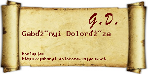 Gabányi Doloróza névjegykártya